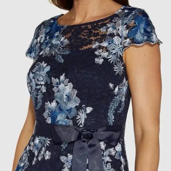 Adrianna Papell Embroidered Column Gown - Picture 3 of 7